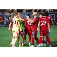 Chicago Fire FC II celebrates a goal