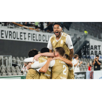 Birmingham Legion FC celebrates Sebastian Tregarthen's late goal