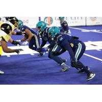 Massachusetts Pirates defense vs. the Tulsa Oilers