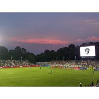 Sunset over First Horizon Stadium at WakeMed Soccer Park, home of the North Carolina Courage
