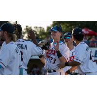 St. Cloud Rox outfielder Brenden Stressler exchanges a high five