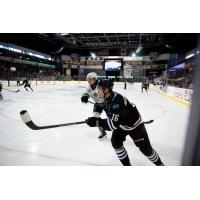 Wenatchee Wild forward Maddix McCagherty against the Seattle Thunderbirds