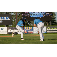 St. Cloud Rox right fielder Cayden Gaskin and Manager Nick Studdard
