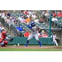 Luisangel Acuña of the Syracuse Mets at bat