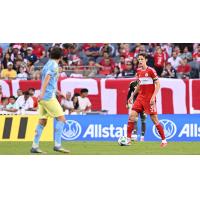 Chicago Fire FC defender Jack Elliott with the ball against the Philadelphia Union