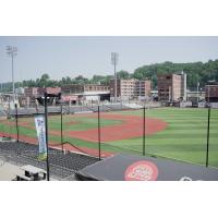 New netting at GoMart Ballpark, home of the Charleston Dirty Birds