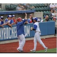 Green Bay Rockers' Coach Dawson celebrates with Jake Altman