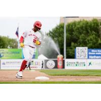 Ray-Patrick Didder of the Winnipeg Goldeyes rounds the bases