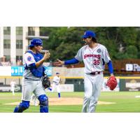 Knoxville Smokies catcher Ethan Hearn and pitcher Frankie Scalzo Jr.