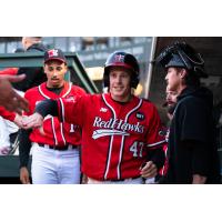 Fargo-Moorhead RedHawks second baseman Michael Hallquist in the dugout