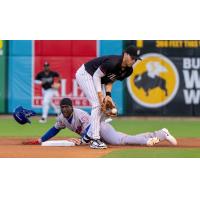 Knoxville Smokies beat the tag against the Birmigham Barons