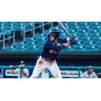 Brock Jones at bat for the Montgomery Biscuits