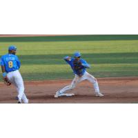Myrtle Beach Pelicans shortstop Ty Southisene readies a throw
