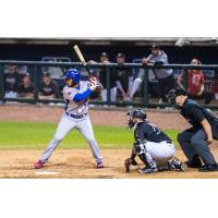 Knoxville Smokies shortstop Pedro Ramirez at bat against the Birmingham Barons