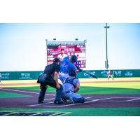 Cleburne Railroaders outfielder Aaron Altherr at the plate