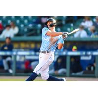 Stone Russell with a big swing for the Columbia Fireflies