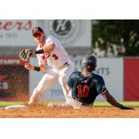 Fargo-Moorhead RedHawks infielder Aidan Byrne takes a throw