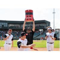 Fargo-Moorhead RedHawks celebrate a comeback win