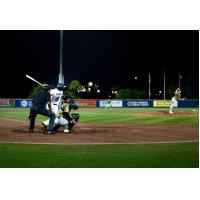 Pensacola Blue Wahoos third baseman Josh Zamora at bat