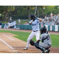 Charleston RiverDogs first baseman Ryan McCoy at bat