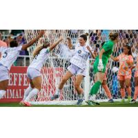 Racing Louisville FC celebrates a goal