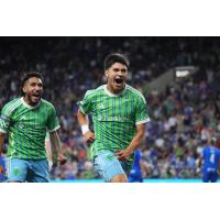Sounders FC react after a goal against Cruz Azul