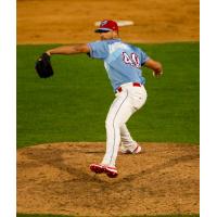 Tri-City Dust Devils pitcher Sandy Gaston as a Rooster Tail