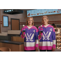 Sarah Nurse and Marie-Philip Poulin Hold Barbies at Tim Hortons
