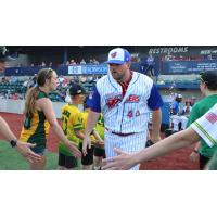 Green Bay Rockers pitcher Maddox Long takes the field