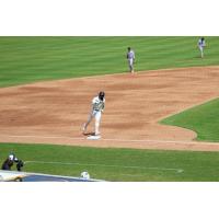 Greensboro Grasshoppers infielder Callan Moss rounds third