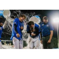 Biloxi Shuckers celebrate win