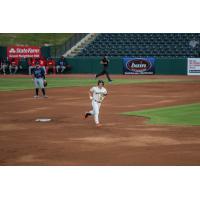 Greensboro Grasshoppers designated hitter Titus Dumitu rounds the bases