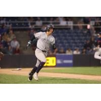 Dylan Jasso of the Somerset Patriots heads to first