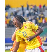 Forward Valerin Loboa with the Colombia Women's National Team