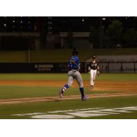 Biloxi Shuckers shortstop Jesús Made heads to first
