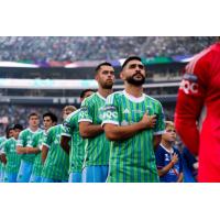 Sounders FC during the National Anthem