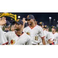 Gastonia Ghost Peppers exchange high fives