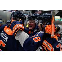 Flint Firebirds celebrate a goal