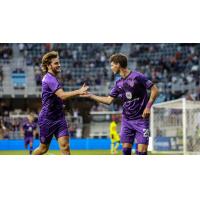 Louisville City FC's Kyle Adams and Jansen Wilson