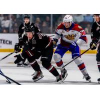 Red Deer Rebels defenceman Nate Yellowaga (left)