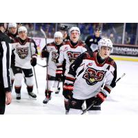 Vancouver Giants' Ryan Lin and teammates on game night