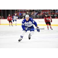 Syracuse Crunch defenseman Maxim Groshev vs. the Utica Comets