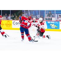 Spokane Cheifs' Smyth Rebman versus Prince George Cougars' Carson Carels