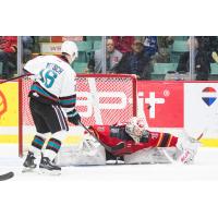 Kelowna Rockets right wing Carson Wetsch vs. the Prince George Cougars