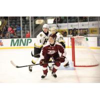 Peterborough Petes centre Braydon McCallum vs. the Kingston Frontenacs