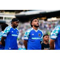 Seattle Sounders FC wait on the pitch