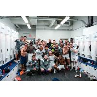 Rhode Island FC celebrates their playoff berth
