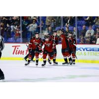 Vancouver Giants celebrate a Tyus Sparks goal