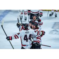 Rapid City Rush congratulate Blake Bennett on his overtime winner