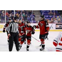 Vancouver Giants skate away following a goal